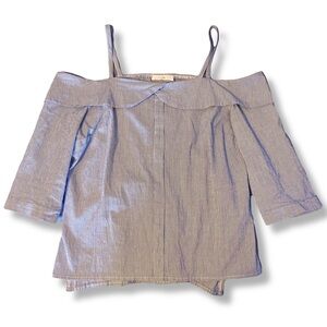 Off-shoulder striped cotton top